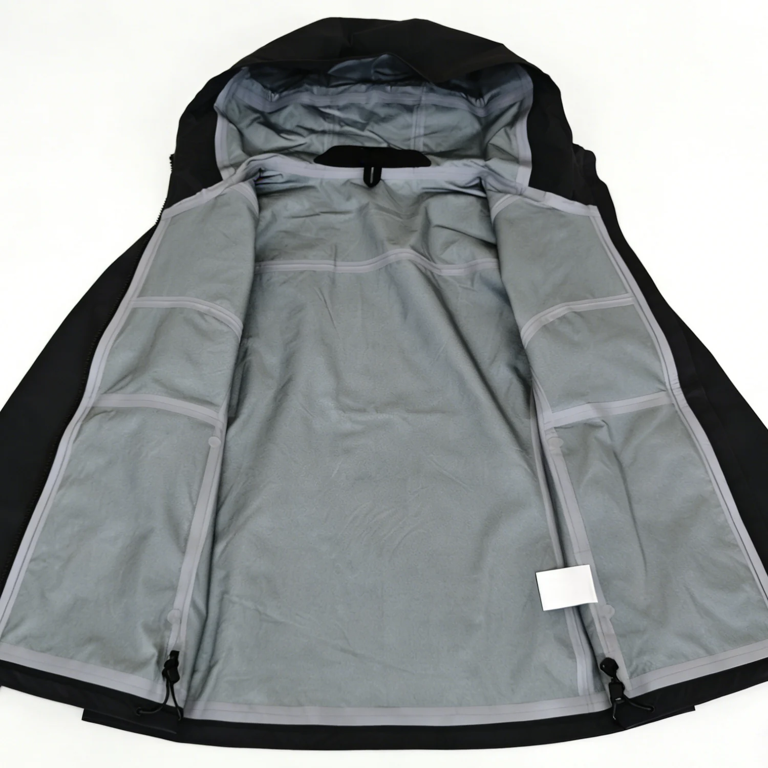 Actual SW-26-SH-002 interior photograph showing lining and seam tape
